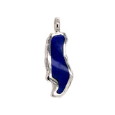 Medium Sterling Silver Donner Lake Lapis Pendant
