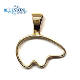 Large 14KT Yellow Gold Bear Outline Pendant