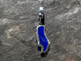 Sterling Silver Medium Donner Lake Charm with Lapis Gemstone that will