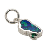 Small Silver Lake Tahoe Charm with Opal and Emerald