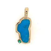 Large 14KYG Lake Tahoe Pendant w/ Turquoise & Emerald