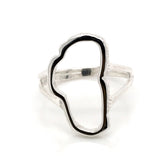 Large Sterling Silver Lake Tahoe Outline Ring- Size 8