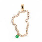 XL 14KYG Lake Tahoe Pendant w/ Diamonds & Emerald