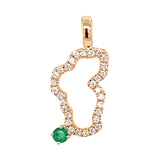 Small 14KYG Lake Tahoe Pendant w/ Diamonds & Emerald