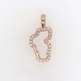 Small 14 Karat Rose Gold Diamond Outline Pendant