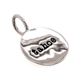 "tahoe" Stamped Sterling Silver Round Pendant