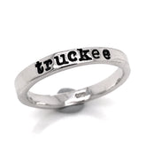 "truckee" Stamped Silver Ring- Size 9.5