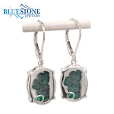 Silver Reversible Chrysocolla Lake Tahoe/Bear Earrings