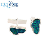 Medium Silver Lake Tahoe Cuff Links with Opals