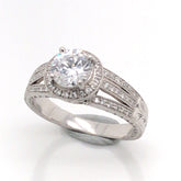 Platinum Hand Engraved Engagement Ring-size 6.5 (Past, Present & Future)**50%OFF**