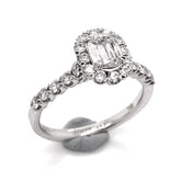 18K White Gold Engagement Ring w/ a 0.53ct Specialty Cut Center Diamond