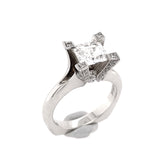 Platinum 1.00 Carat Custom Princess Cut Diamond Engagement Ring