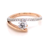 14K Rose and White Gold Engagement Ring w/ a 5mm Round CZ