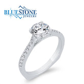14K White Gold Solitare Diamond Engagement Ring- Special Order Only