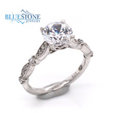 14 Karat White Gold 1.60 Carat Round Diamond Engagement Ring- Special Order Only