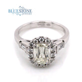 18K White Gold Engagement Ring w/ 1.56cttw of Diamond(size 6.5)