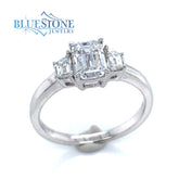 14k White Gold 3 Stone Lab Grown Diamond Ring Engagement Ring- Size 7