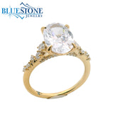14KYG Engagement Ring w/ 3.00ct Oval LAB Diamond- Size 6.5