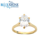 14KYG Engagement Ring w/ 2.00ct Oval LAB Diamond & 6 Prongs- Size 6.5