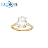 14KWG Engagement Ring w/ 2.00ct Oval LAB Diamond- Size 6.5