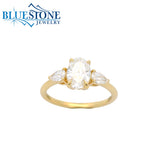 10KYG Oval LAB-Grown Diamond Ring; 1.375tcw - Size 6.5