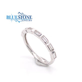 14K White Gold Band w/ Baguette Cut Diamonds(size 6.75)