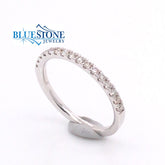 14K White Gold Wedding Band w/Round Diamonds at 0.25cttw -(size 6.5)