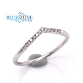 14K White Gold Diamond Wedding Band- Size 6.5