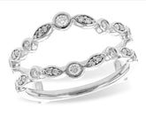 14 Karat White Gold Ring Guard Wedding Band with 36 Round Diamonds at