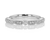 14 Karat White Gold Wedding Band or Fashion Ring with 0.13 Carats Tota