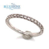 14K White Gold Diamond Band- Size 6.25