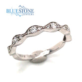 18K White Gold Diamond Ban- Size 6.75