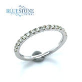 14 Karat White Gold Wedding Band or Fashion Ring with 16 Round Natural