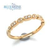 14K Yellow Gold Diamond Wedding Band- Size 6.75