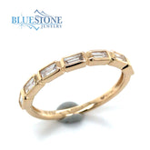 14 Karat Yellow Gold Wedding Band/Fashion Ring w/ 7 Baguette Cut Diamonds*size6.75