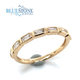 14 Karat Yellow Gold Wedding Band/Fashion Ring w/ 7 Baguette Cut Diamonds*size6.75