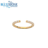 14KYG Open Wedding Band w/ 19 LAB Diamonds- Size 6.5