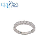 14KWG Wedding Band w/ 19 LAB Diamonds- Size 6.5