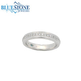 14KWG Wedding Band w/ 30 LAB Diamonds- Size 6.5