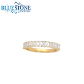 14KYG LAB-Diamond Band w/ 15 Emerald Cut - Sz. 7