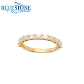 14KYG LAB-Diamond Band w/ 11 Emerald Cut - Sz. 6.75