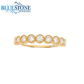 14KYG LAB-Diamond Band w/ Bezel Set Miligrain - Sz. 7.25