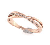 14 Karat Rose Gold Ring w/ Diamonds(size 6)