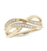 14k Yellow Gold Fashion Ring with Diamonds