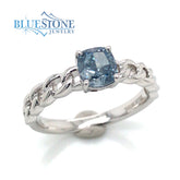 14kt White Gold Ring with Blue Diamond- Size 7