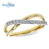 14KT Yellow Gold Ring with Diamonds - Sz. 7