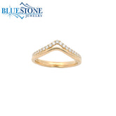 14KYG Double Contour "V" Diamond Encrusted Band - Size 6