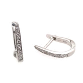 14 Karat White Gold Diamond Huggie Earrings