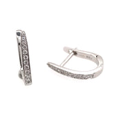 14kt White Gold Diamond Huggie Earrings