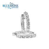 14K White Gold Diamond Huggie Earrings w/ 0.25cttw